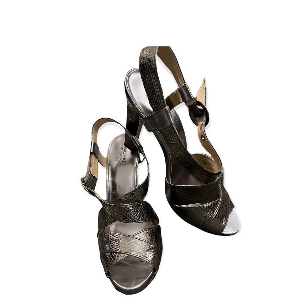 Michael Kors Silver Platform Stiletto Sandals Heels